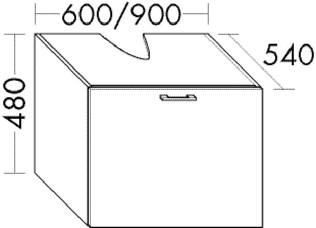 Burgbad Waschtischunterschrank Sys30 PG4 480x600x540 Eiche Natur, WURW060F3445 WURW060F3445 von Burgbad