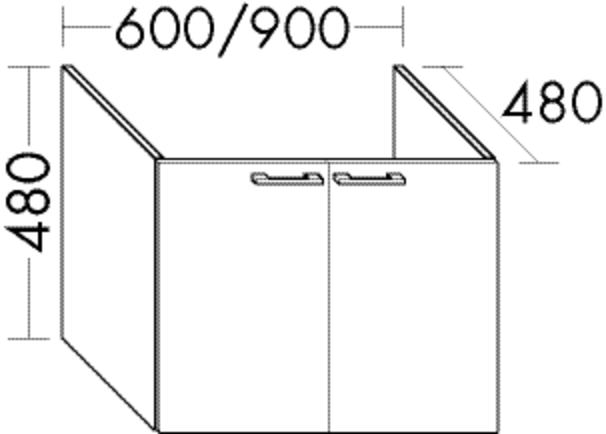 Burgbad Waschtischunterschrank Sys30 PG4 480x900x480 Eiche Natur, WUGN090F3445 WUGN090F3445 von Burgbad