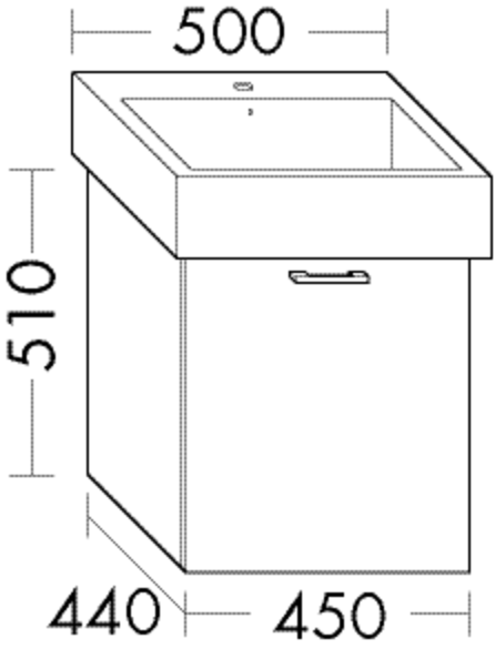 Burgbad Waschtischunterschrank Sys30 PG4 510x450x440 Eiche Natur, WTU456AF3445 WTU456AF3445 von Burgbad