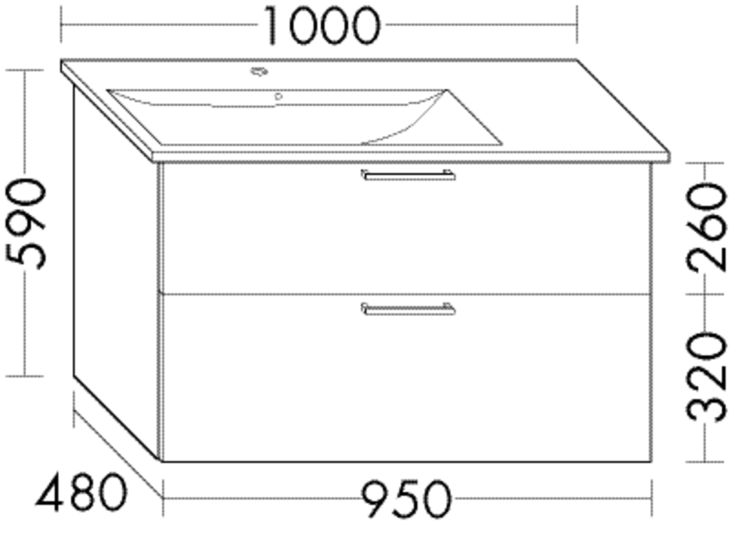 Burgbad Waschtischunterschrank Sys30 PG4 590x950x480 Eiche Natur, WVBU095LF3445 WVBU095LF3445 von Burgbad