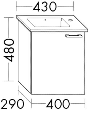 Burgbad Waschtischunterschrank zu Keramikwaschtisch Sys30 PG2 480x400x290 Nussbaum Dekor Samt, WVMK0 WVMK040RF2751 von Burgbad