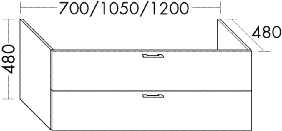 Burgbad Waschtischunterschrank zu M5 Sys30 PG2 480x700x480 Leinengrau Hochglanz, WVOT070F3162 WVOT070F3162 von Burgbad