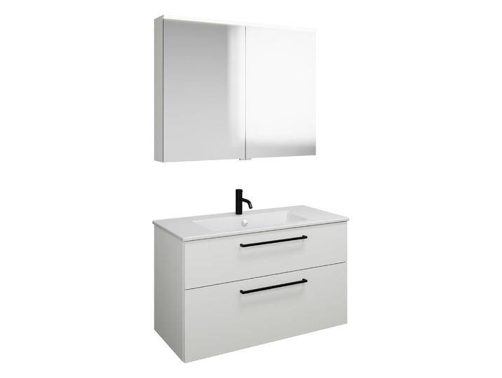 burgbad Eqio Badmöbel-Set 102 cm mit Keramik-Waschtisch Slim und Unterschrank mit Stangengriff G0234, mit Spiegelschrank 2370526 burgbad Eqio Badmöbel-Set 102 cm mit Keramik-Waschtisch Slim und Unterschrank mit Stangengriff G0234, mit Spiegelschrank 2370526 von Burgbad