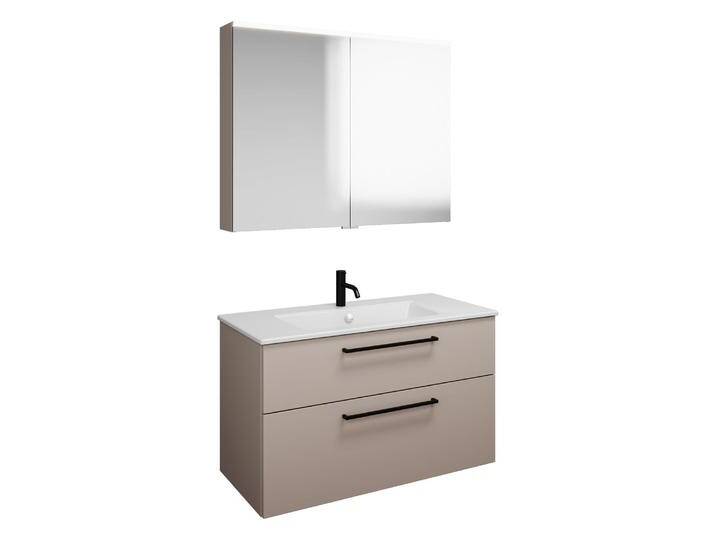 burgbad Eqio Badmöbel-Set 102 cm mit Keramik-Waschtisch Slim und Unterschrank mit Stangengriff G0234, mit Spiegelschrank 2370534 burgbad Eqio Badmöbel-Set 102 cm mit Keramik-Waschtisch Slim und Unterschrank mit Stangengriff G0234, mit Spiegelschrank 2370534 von Burgbad