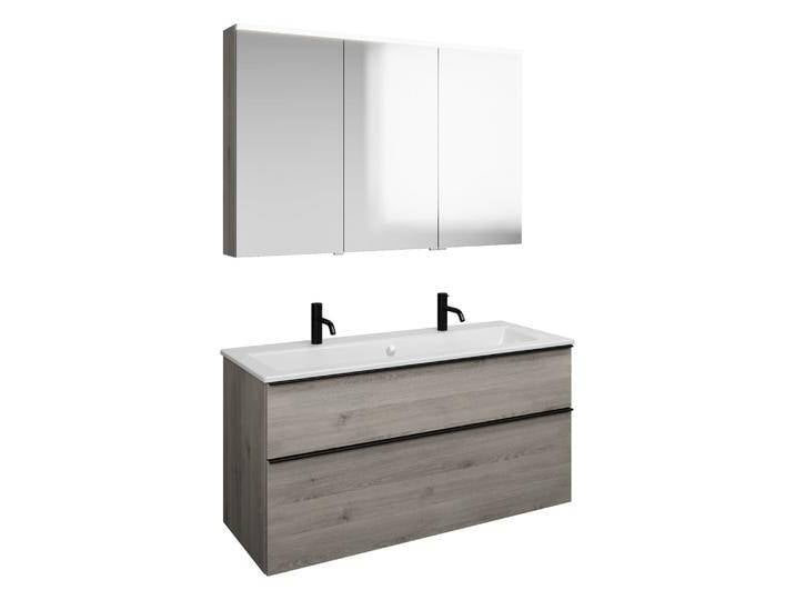 burgbad Eqio Badmöbel-Set 122 cm mit Keramik-Waschtisch Slim und Unterschrank mit Griffleiste G0252, mit Spiegelschrank 2370902 burgbad Eqio Badmöbel-Set 122 cm mit Keramik-Waschtisch Slim und Unterschrank mit Griffleiste G0252, mit Spiegelschrank 2370902 von Burgbad