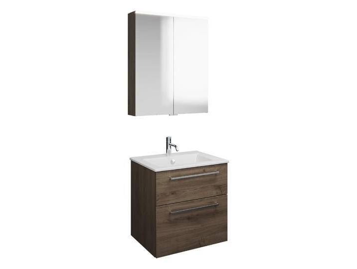 burgbad Eqio Badmöbel-Set 65 cm mit Keramik-Waschtisch Slim und Unterschrank mit Stangengriff P95, mit Spiegelschrank 2370079 von Burgbad
