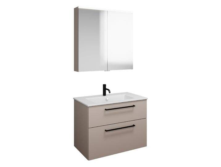 burgbad Eqio Badmöbel-Set 82 cm mit Keramik-Waschtisch Slim und Unterschrank mit Stangengriff G0234, mit Spiegelschrank 2370286 burgbad Eqio Badmöbel-Set 82 cm mit Keramik-Waschtisch Slim und Unterschrank mit Stangengriff G0234, mit Spiegelschrank 2370286 von Burgbad