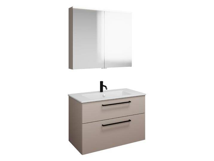 burgbad Eqio Badmöbel-Set 92 cm mit Keramik-Waschtisch Slim und Unterschrank mit Stangengriff G0234, mit Spiegelschrank 2370503 burgbad Eqio Badmöbel-Set 92 cm mit Keramik-Waschtisch Slim und Unterschrank mit Stangengriff G0234, mit Spiegelschrank 2370503 von Burgbad
