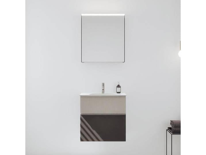 burgbad Fiumo 2.0 Badmöbelset 62 cm mit Waschtisch mit Unterschrank mit Griff G0146 und Spiegelschrank 2377929 von Burgbad