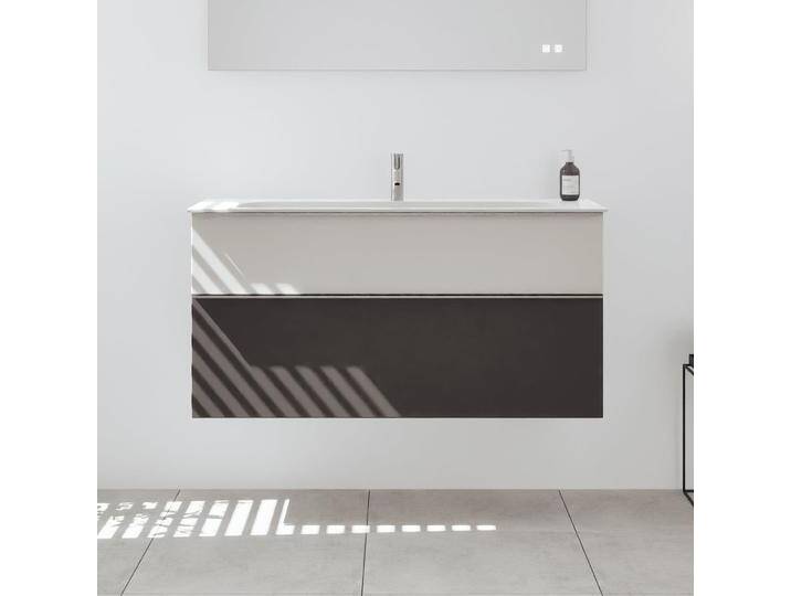 burgbad Fiumo 2.0 Mineralguss-Waschtisch mit Waschtischunterschrank 122 cm, mit Griff G0146 2376893 von Burgbad