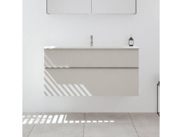 burgbad Fiumo 2.0 Mineralguss-Waschtisch mit Waschtischunterschrank 122 cm, mit Griff G0146 2376969 von Burgbad
