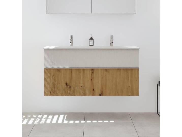 burgbad Fiumo 2.0 Mineralguss-Waschtisch mit Waschtischunterschrank 122 cm, mit Griff G0146 2377047 von Burgbad