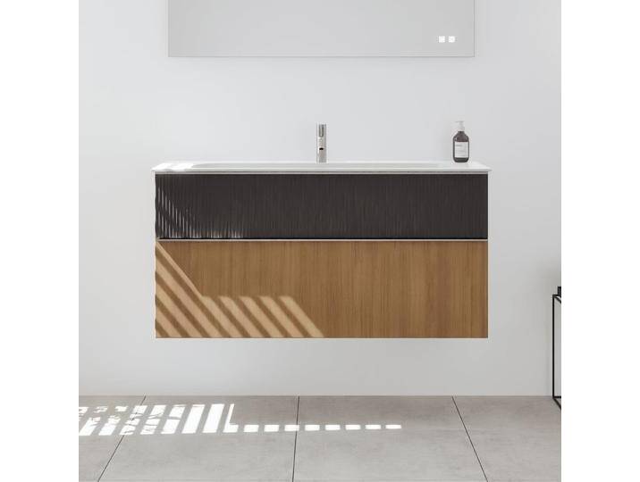 burgbad Fiumo 2.0 Mineralguss-Waschtisch mit Waschtischunterschrank 122 cm, mit Griff G0146 2377355 von Burgbad