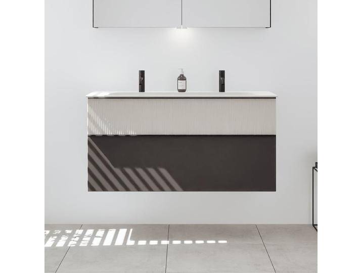 burgbad Fiumo 2.0 Mineralguss-Waschtisch mit Waschtischunterschrank 122 cm, mit Griff G0200 2377024 von Burgbad