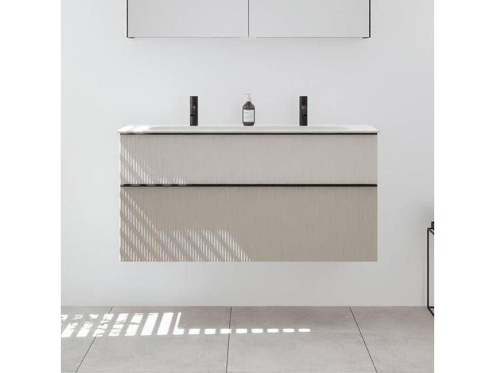 burgbad Fiumo 2.0 Mineralguss-Waschtisch mit Waschtischunterschrank 122 cm, mit Griff G0200 2377042 von Burgbad