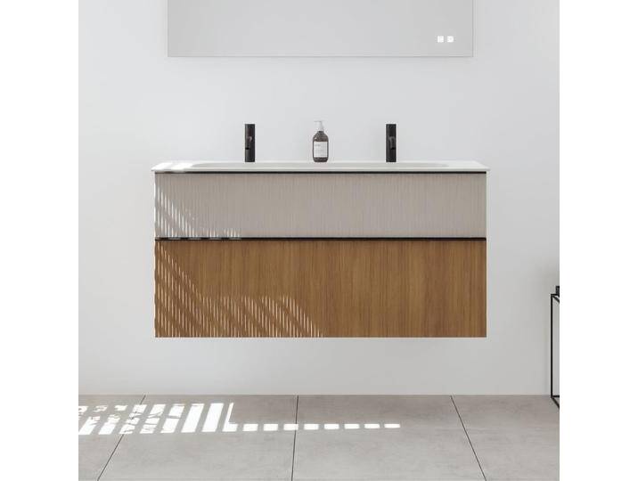 burgbad Fiumo 2.0 Mineralguss-Waschtisch mit Waschtischunterschrank 122 cm, mit Griff G0200 2377246 von Burgbad