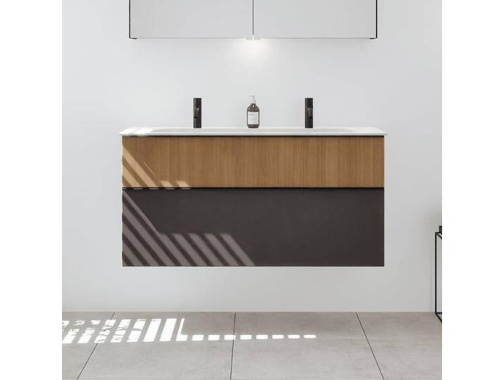 burgbad Fiumo 2.0 Mineralguss-Waschtisch mit Waschtischunterschrank 122 cm, mit Griff G0200 2377620 von Burgbad