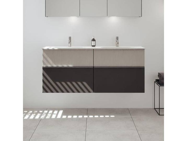 burgbad Fiumo 2.0 Mineralguss-Waschtisch mit Waschtischunterschrank 142 cm, mit Griff G0146 2377233 von Burgbad