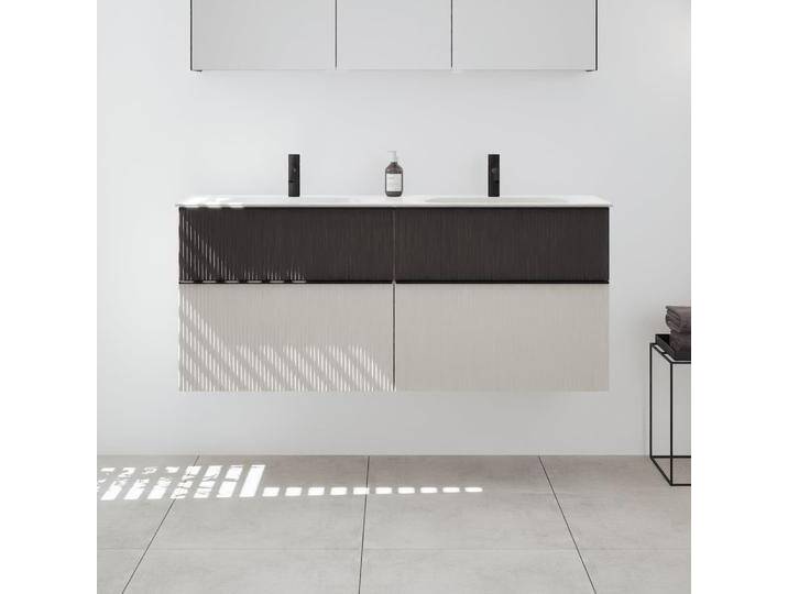 burgbad Fiumo 2.0 Mineralguss-Waschtisch mit Waschtischunterschrank 142 cm, mit Griff G0200 2377430 von Burgbad