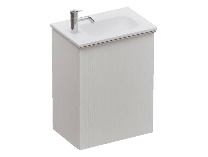 burgbad Fiumo 2.0 Mineralguss-Waschtisch mit Waschtischunterschrank 47 cm, mit Griff G0146 2377069 von Burgbad