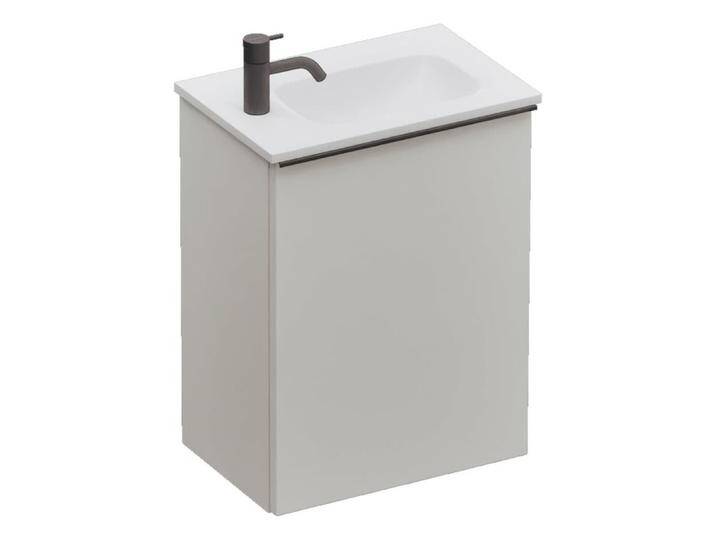 burgbad Fiumo 2.0 Mineralguss-Waschtisch mit Waschtischunterschrank 47 cm, mit Griff G0200 2376932 von Burgbad