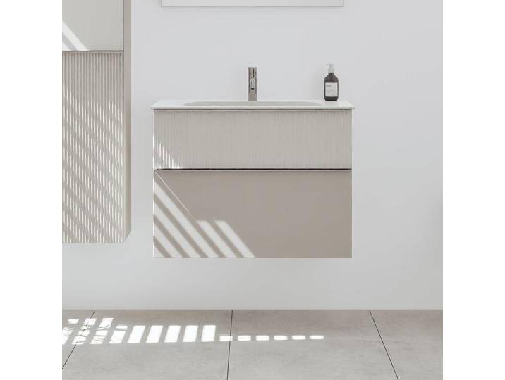 burgbad Fiumo 2.0 Mineralguss-Waschtisch mit Waschtischunterschrank 82 cm, mit Griff G0146 2376951 von Burgbad