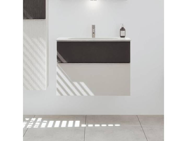 burgbad Fiumo 2.0 Mineralguss-Waschtisch mit Waschtischunterschrank 82 cm, mit Griff G0146 2377269 von Burgbad