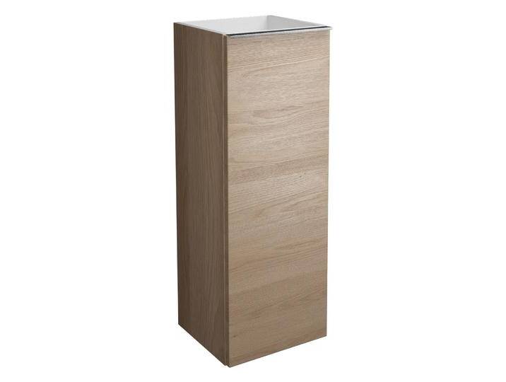 burgbad Fiumo Halbhoher Schrank 35 x 32 x 96 cm, 1 Tür, Anschlag links, mit Griff G0146, mit Einlegebox weiß 2340985 von Burgbad