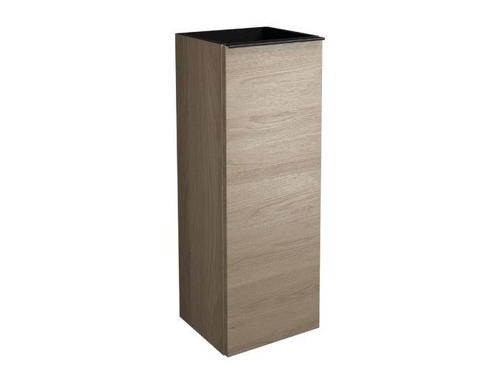burgbad Fiumo Halbhoher Schrank 35 x 32 x 96 cm, 1 Tür, Anschlag rechts, mit Griff G0200, mit Einlegebox schwarz 1030325 von Burgbad