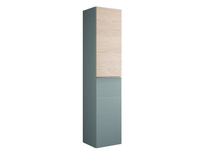 burgbad Fiumo Hochschrank 35 x 32 x 160 cm, 2 Türen, Anschlag links, mit Griff G0146, untere Tür mit Plissée-Struktur 2340860 von Burgbad