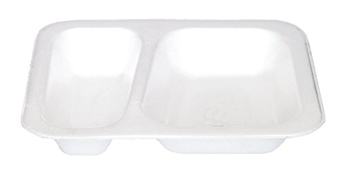 500 Siegelschale • 617 • 2-geteilt • weiß • ca.750 ml • 234 x 184 x 40 mm • Thermo-Siegelschale • mit Siegelgerät luft– und feuchtigkeitsdicht verschließbar • Menüschalen • mikrowellengeeignet von Burgenland-Verpackungen