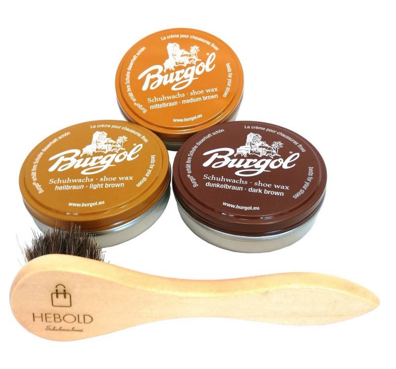 Burgol Schuhpflegeset Farbset mit Burgol Schuhwachs Braun Lederpflege von Burgol