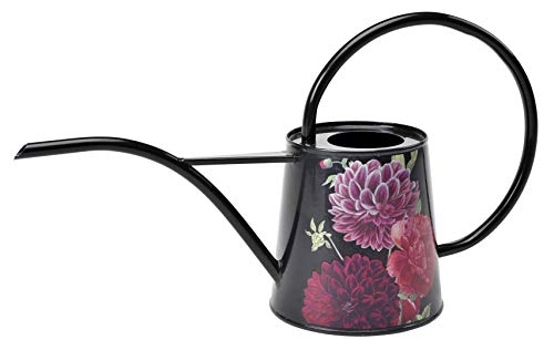 Burgon & Ball Gießkanne für den Innenbereich, 1 Liter, Leicht, im British Bloom Design mit Pfingstrosen und Dahlien, Gießkanne mit langem Ausguss von Burgon & Ball