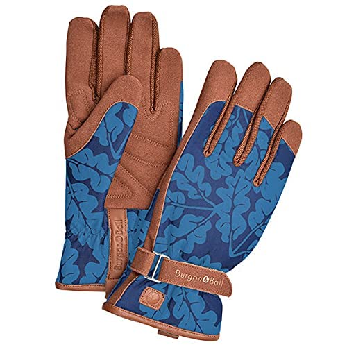 Burgon & Ball “Love The Glove” Garten-Handschuhe für Damen, Eichenblatt, verschiedene Größen, S/M, Eichenblatt Marineblau, 1 von Burgon & Ball