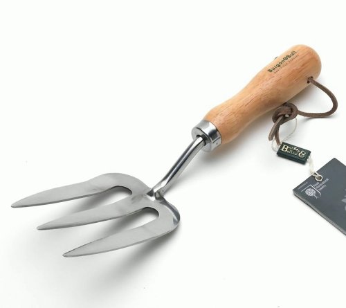 Garten Blumengabel rostfrei, gehärtete Zinken, Holzgriff mit Lederband, 29 cm lang, made in England Garten Blumengabel rostfrei, gehärtete Zinken, Holzgriff mit Lederband, 29 cm lang, made in England von Burgon & Ball