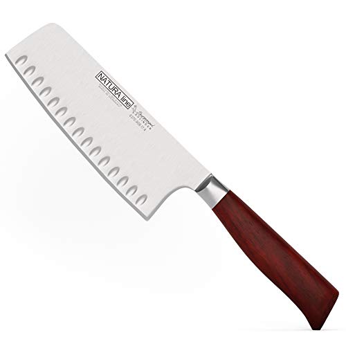 Burgvogel Solingen Natura Line, Chinesisches Kochmesser Holzgriff, rot satiniert, geschmiedet, 17 cm, Chai Dao mit Kullenschliff, rostfrei, Made in Germany Burgvogel Solingen Natura Line, Chinesisches Kochmesser Holzgriff, rot satiniert, geschmiedet, 17 cm, Chai Dao mit Kullenschliff, rostfrei, Made in Germany von Burgvogel Solingen