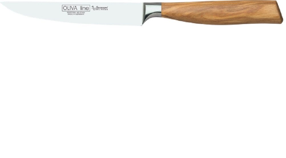 Burgvogel Steakmesser Steakmesser mit Sägeschliff, Klinge 12 cm, Griff aus Olivenholz von Burgvogel