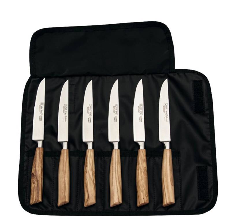 Burgvogel Steakmesser Steakmesserset, 6-teilig, Griff aus Olivenholz von Burgvogel
