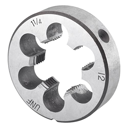 Burkit 1-1/4 Zoll-12 UNF Runde Gewindeschneideisen, 1-1/4 x 12 UNF Maschinengewinde-Schneideisen Rechtshänder von Burkit