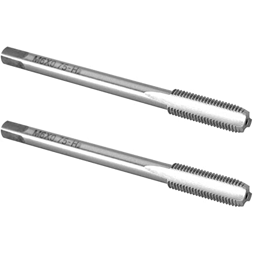 Burkit 2 Stück M6 x 0,75 Gewindegewindebohrer, rechts, HSS M6 x 0,75 gerade, geriffelte Maschinengewindebohrer von Burkit