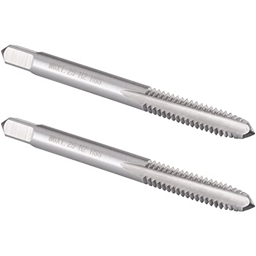 Burkit 2 Stück M6 x 1,25 Gewindegewindegewindebohrer rechts, HSS M6 x 1,25 gerade, gerillte Maschinengewindebohrer von Burkit
