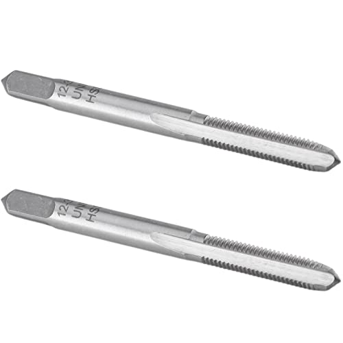Burkit 2 Stück Nr. 12-32 UNEF Gewindegewindebohrer, rechts, HSS 12 x 32 UNEF gerader gerillter Maschinengewindebohrer von Burkit