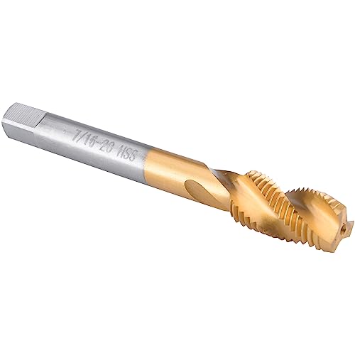 Burkit 7/16 Zoll-20 UNF Spiralnutengewindebohrer, HSS Titanbeschichtet Spiralnutengewindebohrer 7/16 x 20 UNF von Burkit