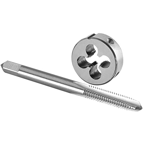 Burkit M6 x 1 Gewindebohrer und Schneideisen Set Linkshänder, M6 x 1,0 Maschinengewindebohrer und runde Schneideisen von Burkit
