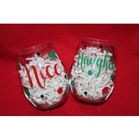 Weihnachtsweinglas - Freches Schönes Weinglas-Set von BurlapPaperSack