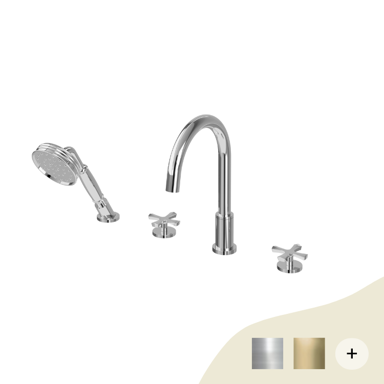 Wannenrandarmaturen Retro/Vintage Serie Riviera Chrom/Gold von Burlington Bathrooms Wannenrandarmaturen Retro/Vintage Serie Riviera Chrom/Gold von Burlington Bathrooms von Burlington Bathrooms