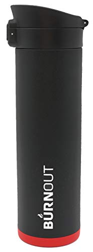 BurnOut Temperaturregulierender Becher mit Klappdeckel, 473 ml, Schwarz von BurnOut