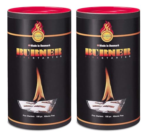 Burner Grill, Ofen und Kamin Anzünder Zündbeutel 2 x 100er Dose von Burner