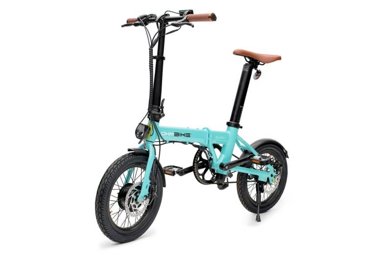 Burnout E-Bike Faltrad E-Faltbike OhmBike Faltrider 16 Zoll 250W Mint, 6 Gang, Heckmotor von Burnout
