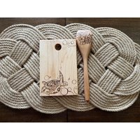 Meeresschildkröte Und Blumen Holz Verbrannt Schneidebrett Löffel Set von BurnsAndBlooms